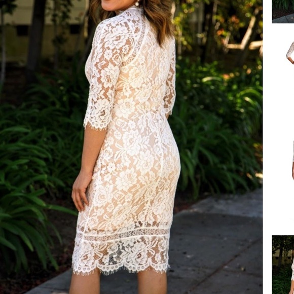 Just Me White Lace Dress - Picture 3 of 5